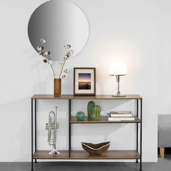 SoBuy Småbord>Entrékonsol med 3 hyllor i mörkbrun 120x30x79.5cm, vintage FSB35-PF