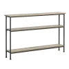 SoBuy Hyllor>Entrékonsol med 3 hyllor i svart 122x20x77cm, industriell FSB49-PZ
