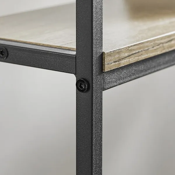 SoBuy Hyllor>Entrékonsol med 3 hyllor i svart 122x20x77cm, industriell FSB49-PZ