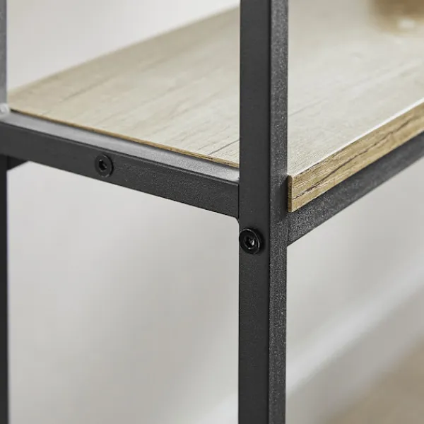 SoBuy Hyllor>Entrékonsol med 3 hyllor i svart 122x20x77cm, industriell FSB49-PZ