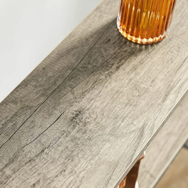 SoBuy Hyllor>Entrékonsol med 3 hyllor i svart 122x20x77cm, industriell FSB49-PZ