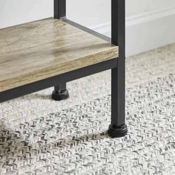 SoBuy Hyllor>Entrékonsol med 3 hyllor i svart 122x20x77cm, industriell FSB49-PZ