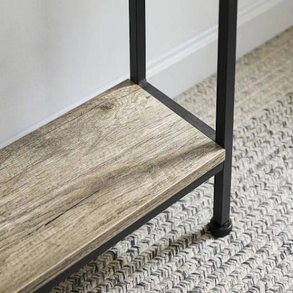 SoBuy Hyllor>Entrékonsol med 3 hyllor i svart 122x20x77cm, industriell FSB49-PZ