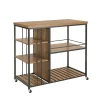 SoBuy Köksö>Köksö med 5 hyllor i brun 110x45x91cm, industriell SVW18-F