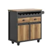 SoBuy Köksö>Köksö med 1 låda i svart 89.5x40x87.5cm, industriell FKW122-SCH