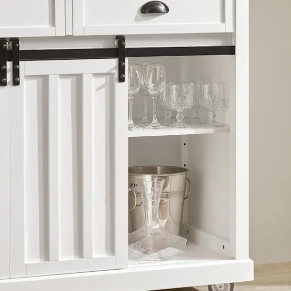 SoBuy Köksö>Köksö med 2 lådor i vit 115x45.7x95cm, modern FKW94-W
