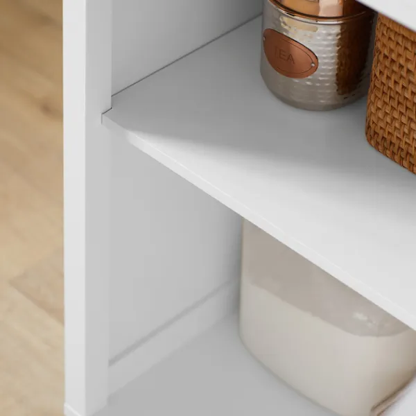 SoBuy Köksö>Köksvagn med 1 låda i träfärg 65x45.7x90cm, funktionell FKW102-WN
