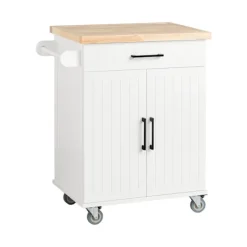 SoBuy Köksö>Köksvagn med 1 låda i träfärg 74x45.6x91cm, modern FKW119-WN