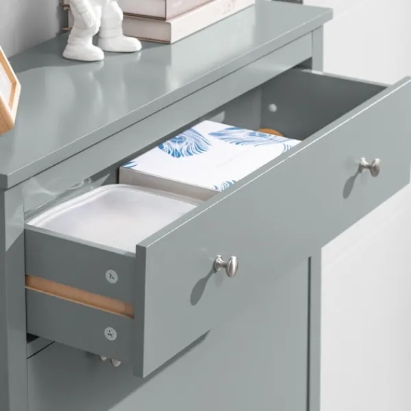 SoBuy Skåp>ljusgrå skåp för skor med 1 låda 24.99x80.01x108cm, modern FSR89-HG