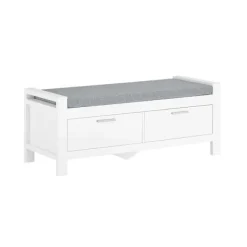 SoBuy Balkongmöbler>vit skohylla med 2 lådor 100x40.01x40.01cm, modern FSR74-W
