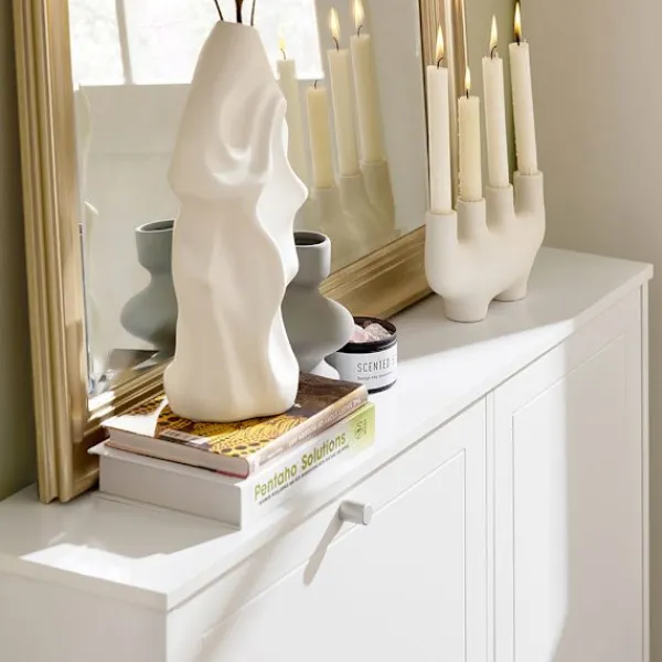 SoBuy Skåp>vit skåp för skor med 2 dörrar 102x24x96cm, modern FSR114-W