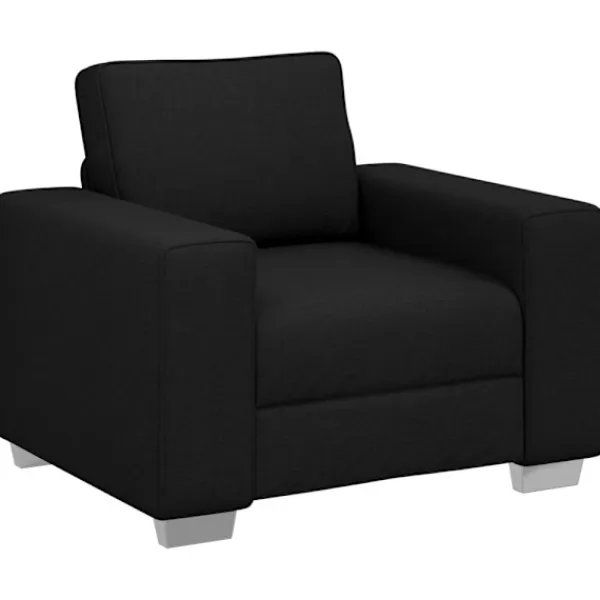 vidaXL Soffor>Soffa 3 pcs Svart Linnenblandad tyg