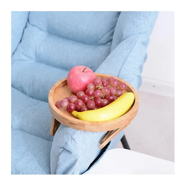 Småbord>Soffa bricka bord soffarm armstöd klämma på bricka trä soffa bricka praktisk tv bricka för fjärrkontroll kaffe