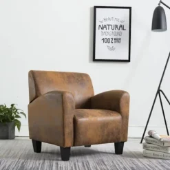 vidaXL Fåtöljer>Soffa brun 70x69x72 cm konstläder