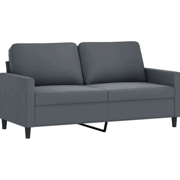 vidaXL Soffor>Soffa 2-sits mörkgrå 140 cm sammet