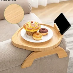 Småbord>Soffarmstöd Bord, 360° Roterande Soffarmstöd Bricka för Mat Rund