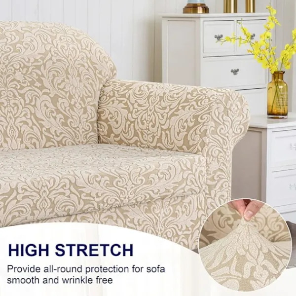 Soffor>Soffaöverdrag 2-delat Jacquard Damask Slipcovers wi