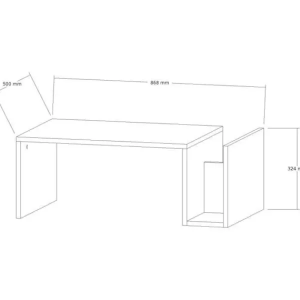 Soffbord>Soffbord - MEMO - Rektangulär - Travertin marmorlook - 86,8 x 32,4 x 50 cm