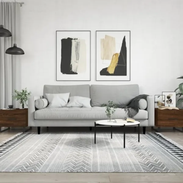 vidaXL Soffbord>Soffbord 2 st brun ek 50x50x40 cm konstruerat trä