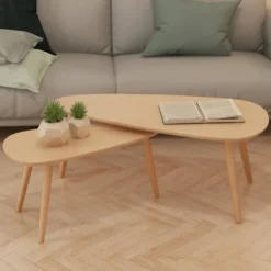 vidaXL Soffbord>Soffbord 2 st massiv furu brun
