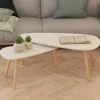 vidaXL Soffbord>Soffbord 2 st massiv furu vit