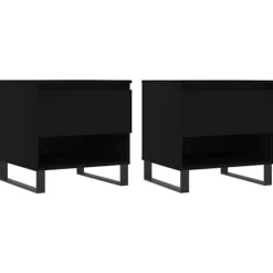 vidaXL Soffbord>Soffbord 2 st svart 50x46x50 cm konstruerat trä