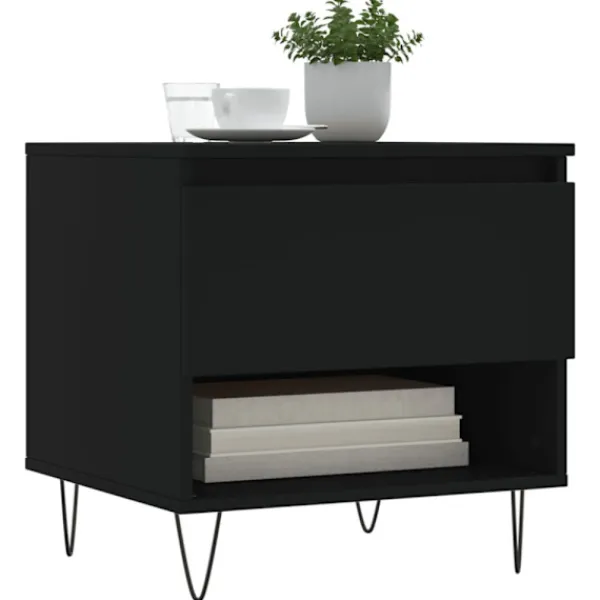 vidaXL Soffbord>Soffbord 2 st svart 50x46x50 cm konstruerat trä
