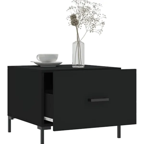 vidaXL Soffbord>Soffbord 2 st svart 50x50x40 cm konstruerat trä