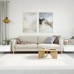 vidaXL Soffbord>Soffbord 2 st vit högglans 50x46x35 cm konstruerat trä