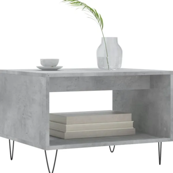 vidaXL Soffbord>Soffbord betonggrå 60x50x40 cm konstruerat trä
