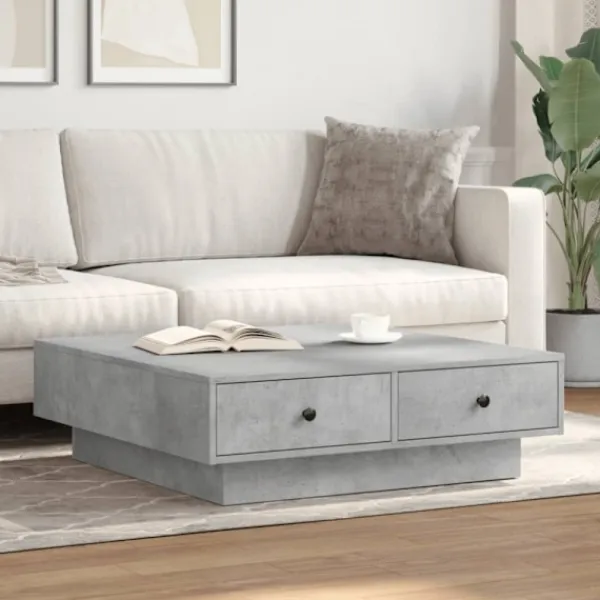 vidaXL Soffbord>Soffbord betonggrå 90x90x28 cm konstruerat trä