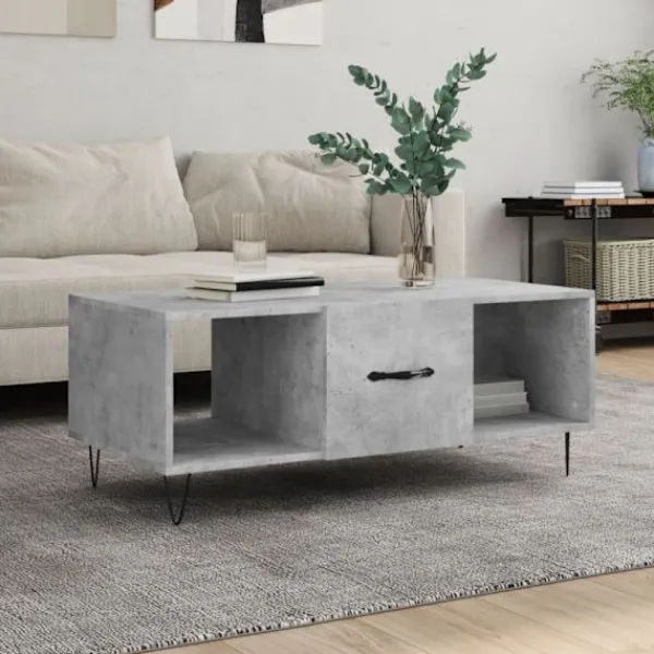 vidaXL Soffbord>Soffbord betonggrå 102x50x40 cm konstruerat trä