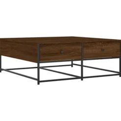vidaXL Soffbord>Soffbord brun ek 100x99x40 cm konstruerat trä