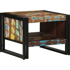 vidaXL Soffbord>Soffbord flerfärgat 50x50x38 cm massivt trä återvunnet