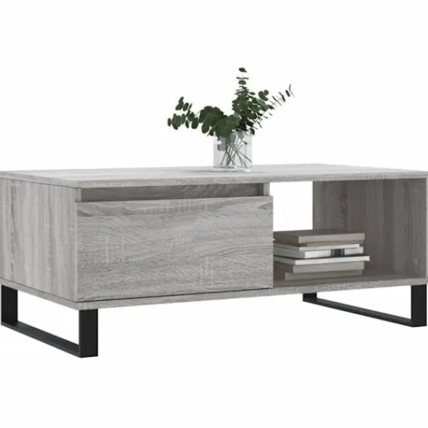 vidaXL Soffbord>Soffbord grå sonoma 90x50x36,5 cm konstruerat trä