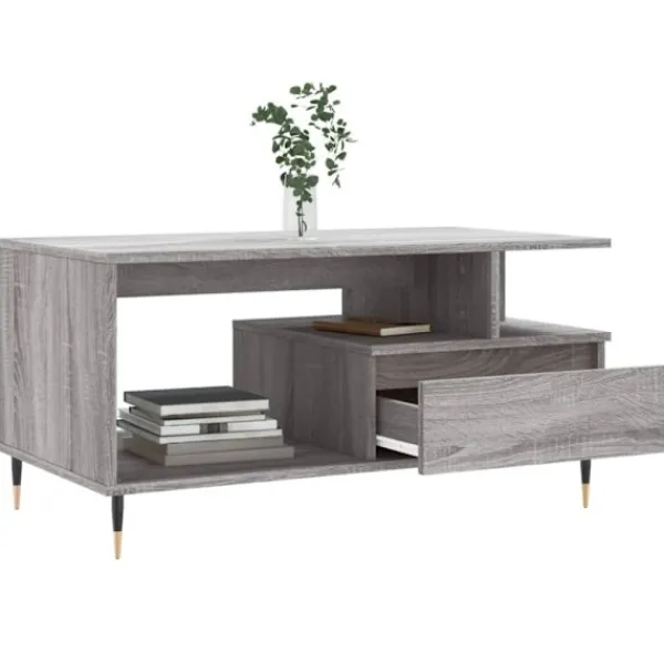 vidaXL Soffbord>Soffbord grå sonoma 90x49x45 cm konstruerat trä