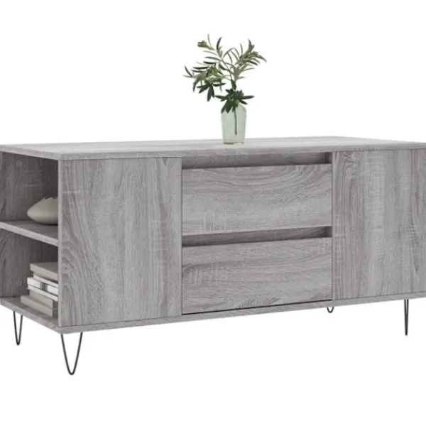 vidaXL Soffbord>Soffbord grå sonoma 102x44,5x50 cm konstruerat trä