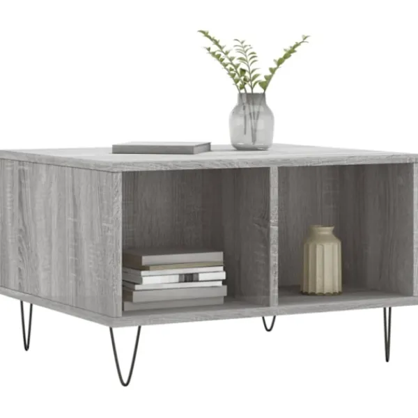 vidaXL Soffbord>Soffbord grå sonoma 60x50x36,5 cm konstruerat trä