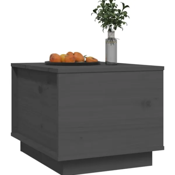 vidaXL Soffbord>Soffbord grå 40x50x35 cm massivt furu