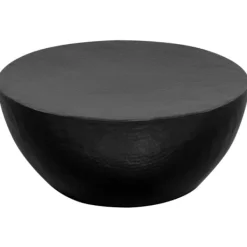 vidaXL Soffbord>Soffbord hamrad aluminium 70x30 cm svart