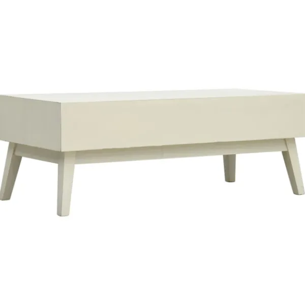 vidaXL Soffbord>Soffbord med 2 lådor sniderier grå 110x50x40 cm trä
