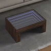 vidaXL Soffbord>Soffbord med Infinity LEDs brun ek 70x50x30 cm