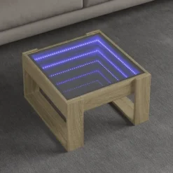 vidaXL Soffbord>Soffbord med Infinity LEDs sonoma-ek 50x53x30 cm