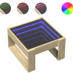 vidaXL Soffbord>Soffbord med Infinity LEDs sonoma-ek 50x53x30 cm