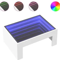 vidaXL Soffbord>Soffbord med Infinity LEDs vit 70x50x30 cm