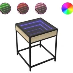 vidaXL Soffbord>Soffbord med Infinity LEDs sonoma-ek 40x40x51 cm