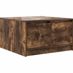vidaXL Soffbord>Soffbord med lådor rökt ek 70,5x70x40 cm