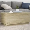vidaXL Soffbord>Soffbord med LED sonoma-ek 90x50x40 cm