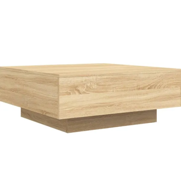 vidaXL Soffbord>Soffbord med LED sonoma-ek 80x80x31 cm