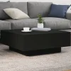 vidaXL Soffbord>Soffbord med LED svart 80x80x31 cm